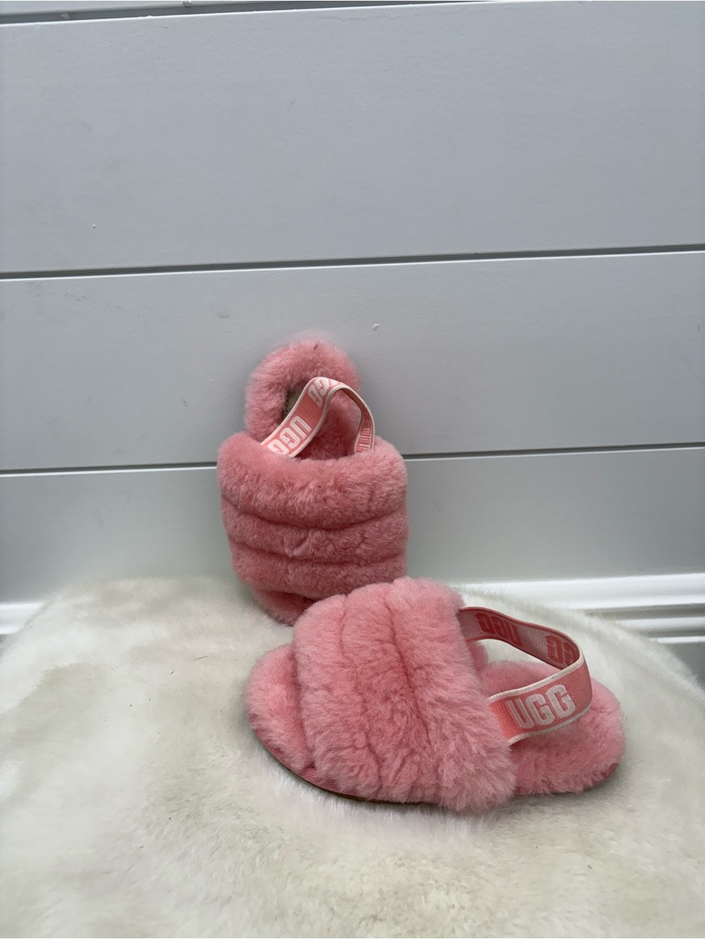 UGG Pink Fluff Cozy Slide Sandals